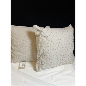 Pair Barbara Barry Throw Pillows Gray Textured Knot 14 X 14"